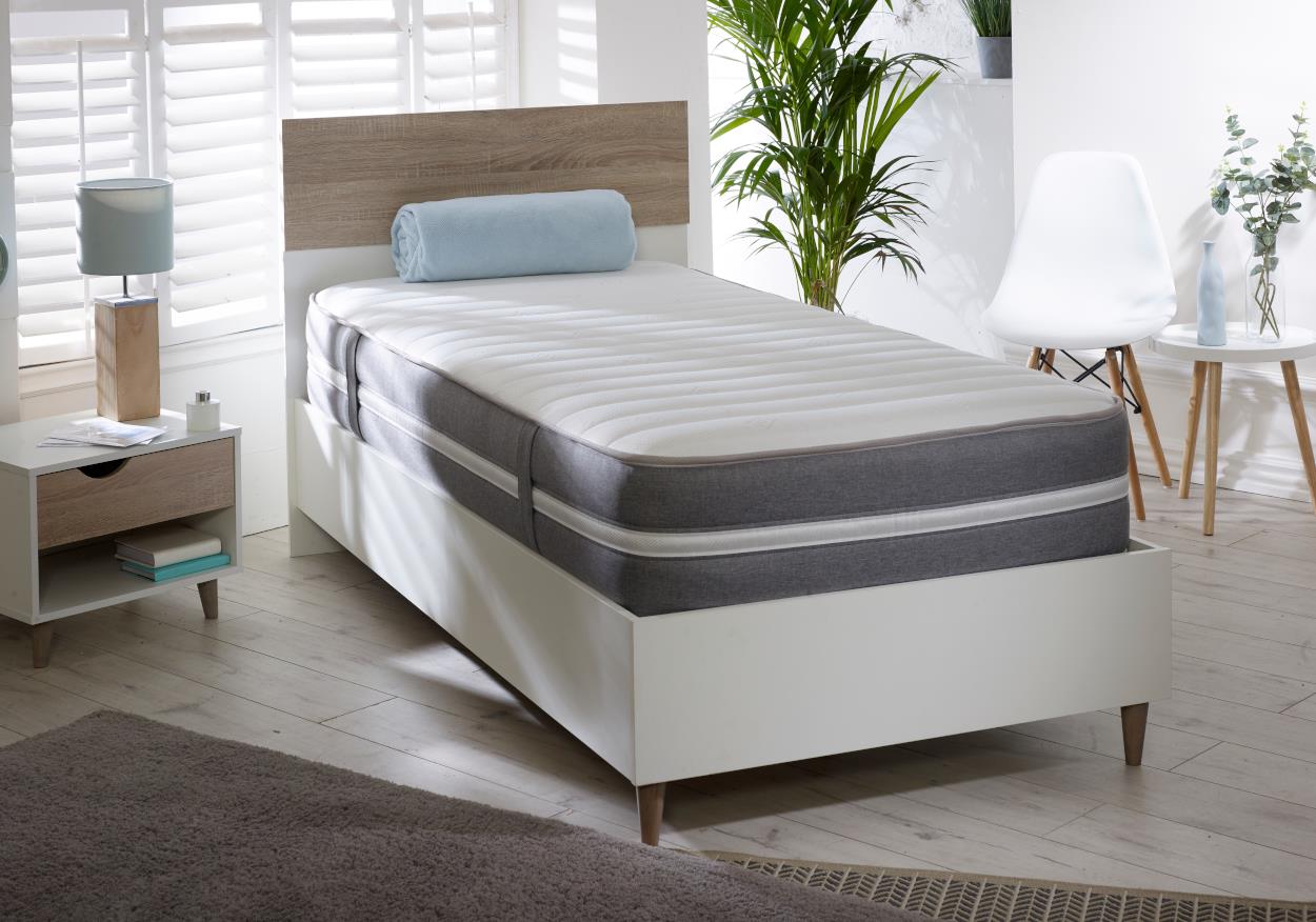 Starlight Beds™ European 9" Deep Grey & White Memory Foam and Pocket Spring Mattress