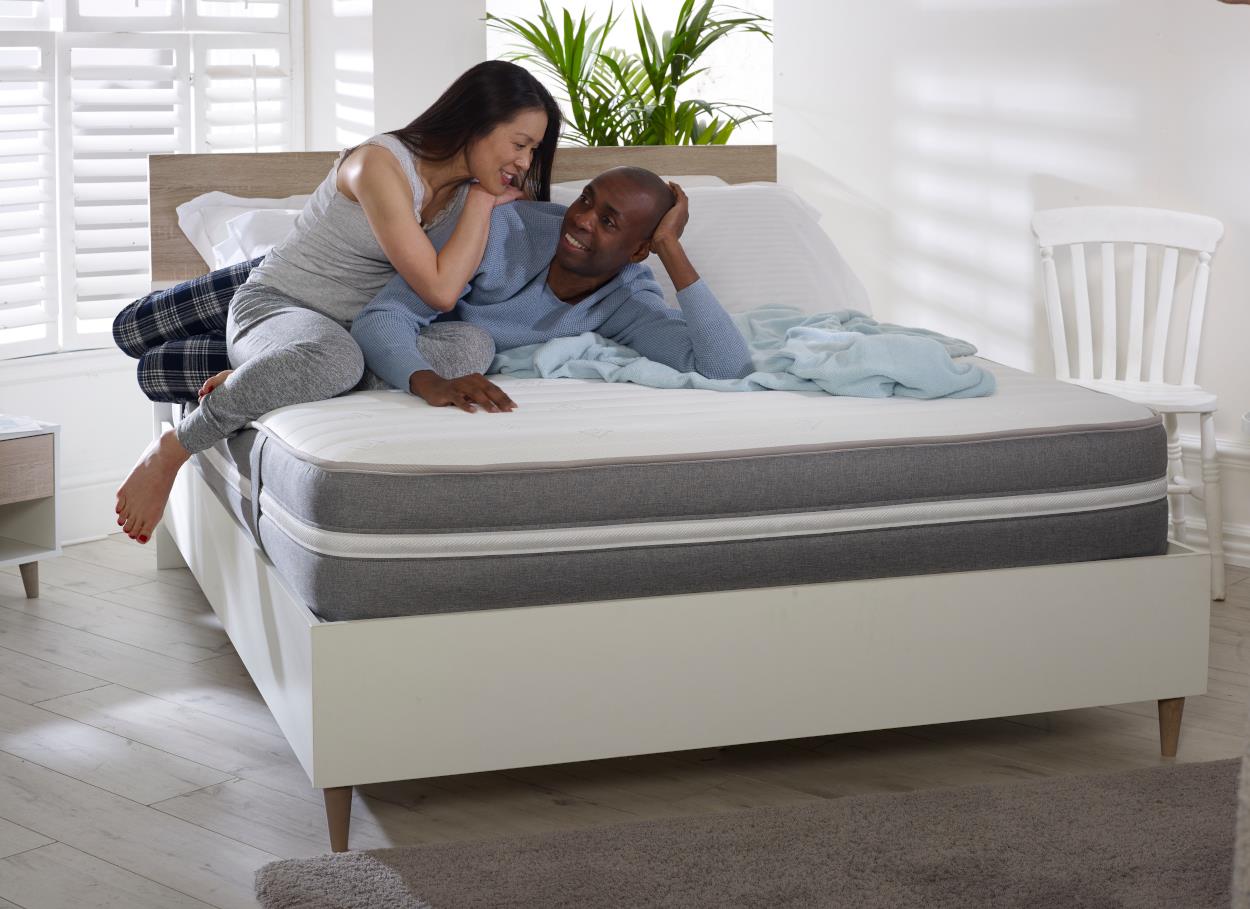 Starlight Beds™ European 9" Deep Grey & White Memory Foam and Pocket Spring Mattress