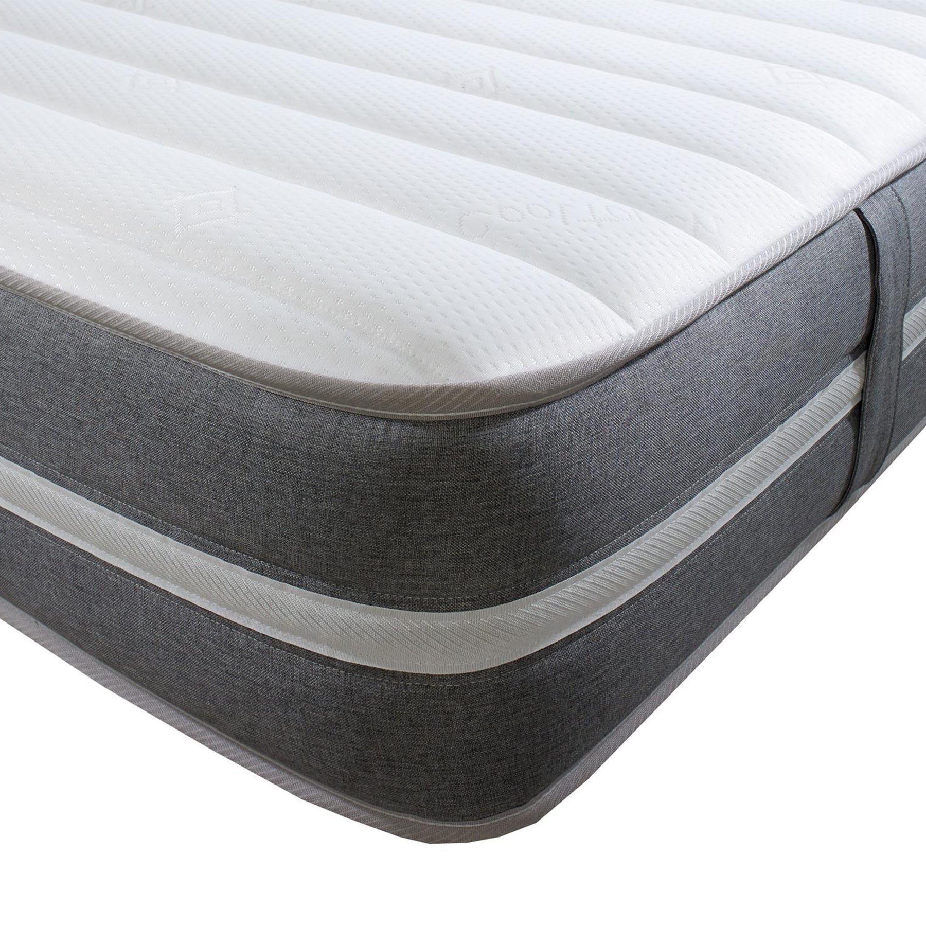 Starlight Beds™ European 9" Deep Grey & White Memory Foam and Pocket Spring Mattress