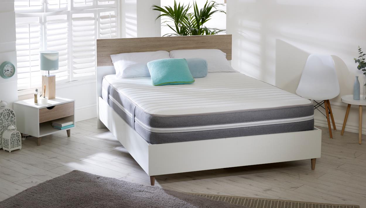 Starlight Beds™ European 9" Deep Grey & White Memory Foam and Pocket Spring Mattress