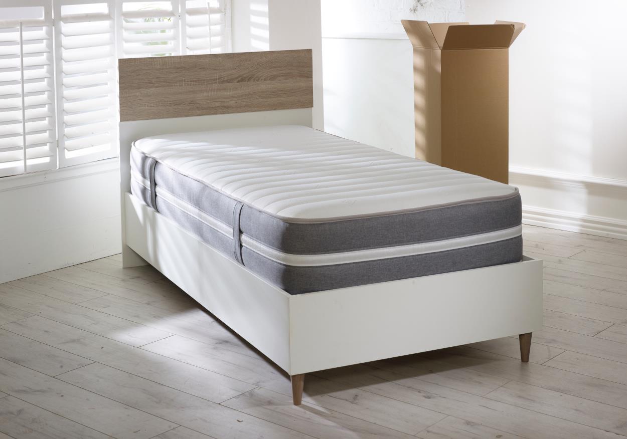 Starlight Beds™ European 9" Deep Grey & White Memory Foam and Pocket Spring Mattress