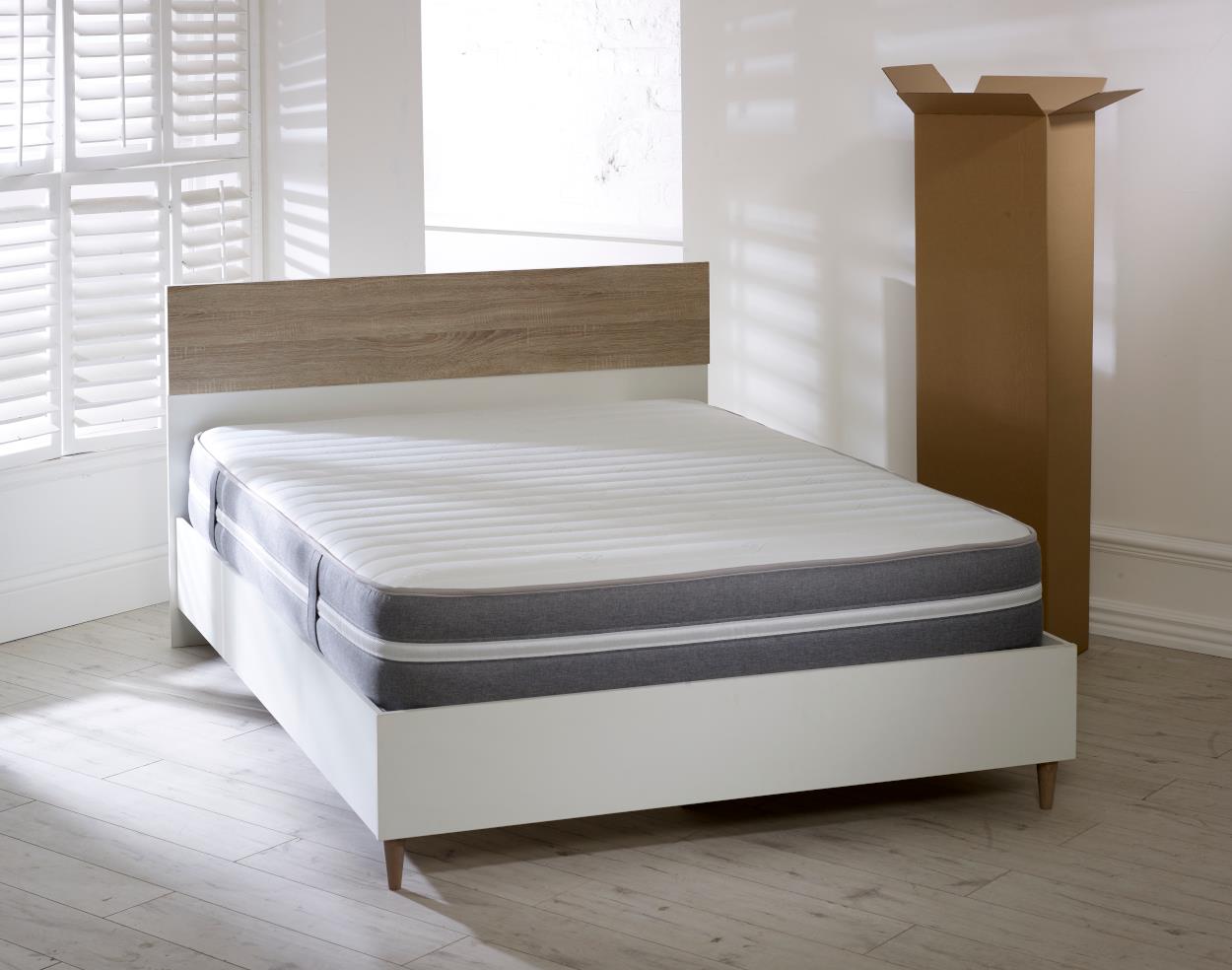 Starlight Beds™ European 9" Deep Grey & White Memory Foam and Pocket Spring Mattress