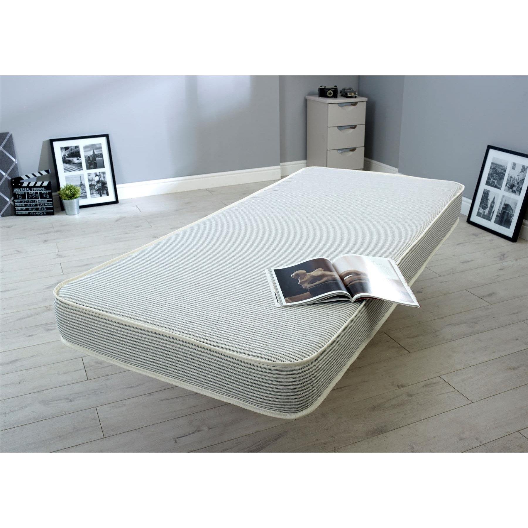 Starlight Beds Atlas Stamford Stripe Dual Sided 4" Inch All Foam No Springs, Reflex Foam Mattress - Starlight Beds™