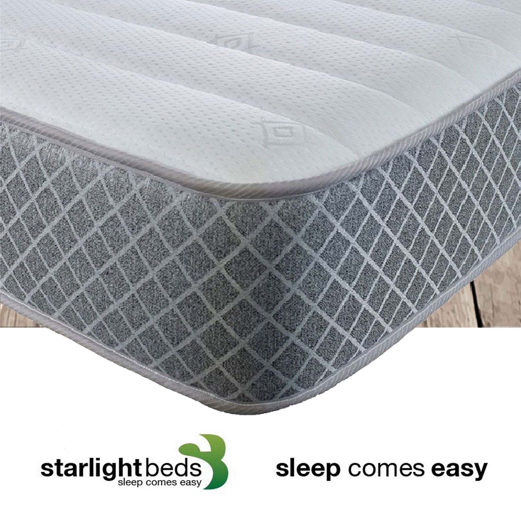 Starlight Beds™ 7" Deep Budget Friendly Classic Straight line design with Cool touch finish Memory foam and Spring Mattress