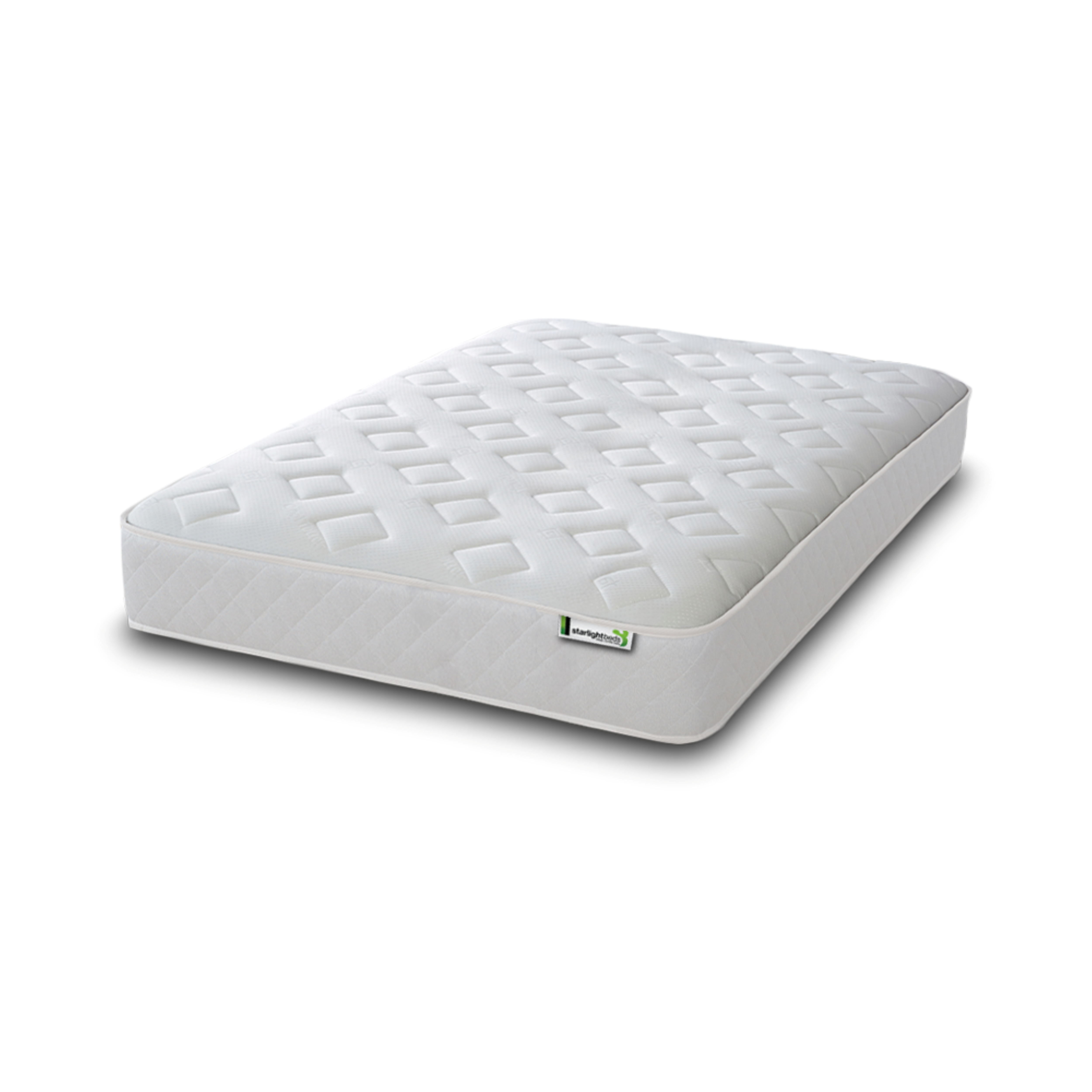 Starlight Beds™ White Jump Jack Hybrid Mattress – Cool Touch Memory Foam & Spring Comfort with Diamond Quilted Design