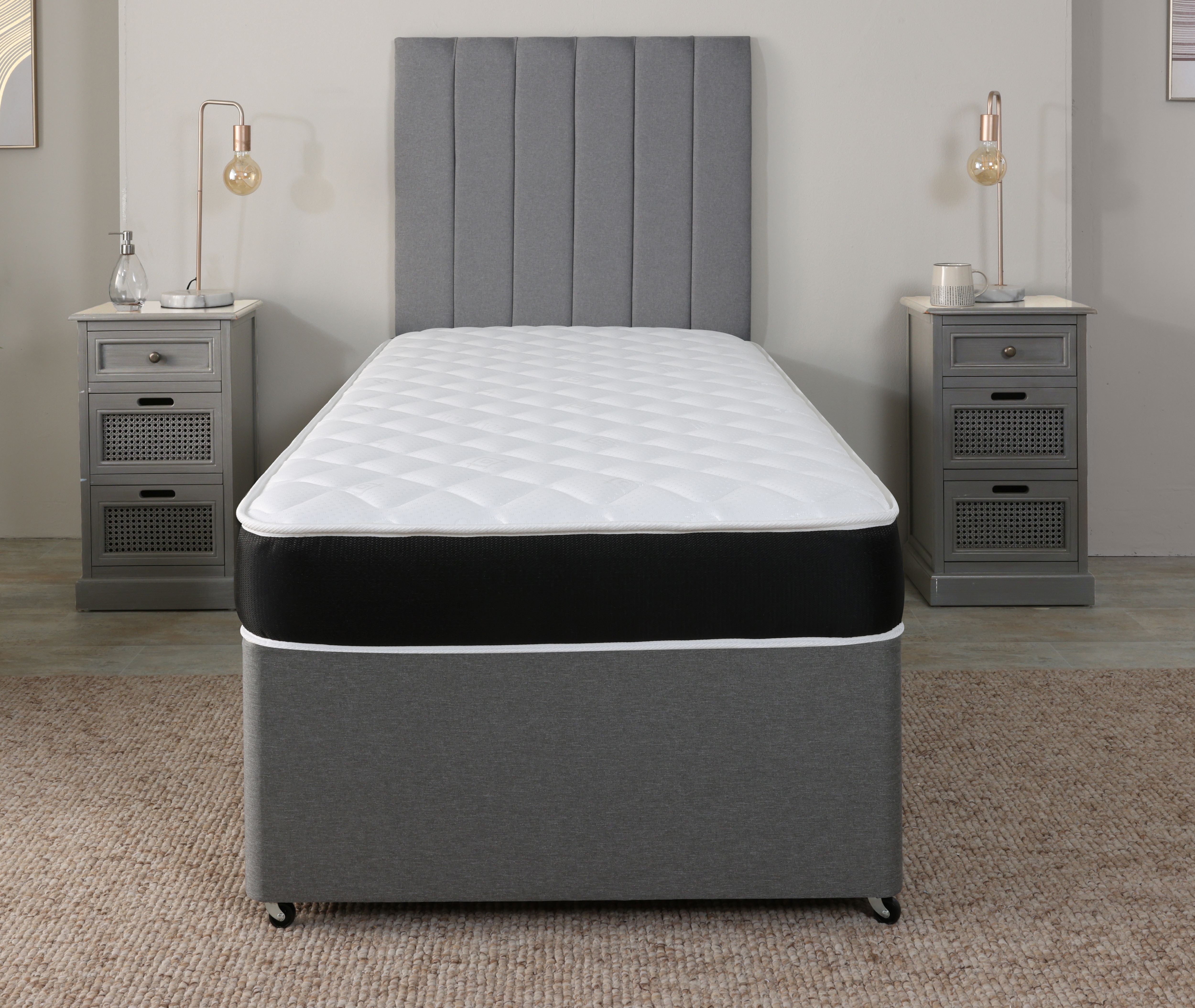 Starlight Beds™ Black Border Memory Foam & Open Coil Spring Mattress – Deep Quilted Comfort