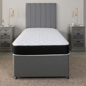 Starlight Beds™ Black Border Memory Foam & Open Coil Spring Mattress – Deep Quilted Comfort