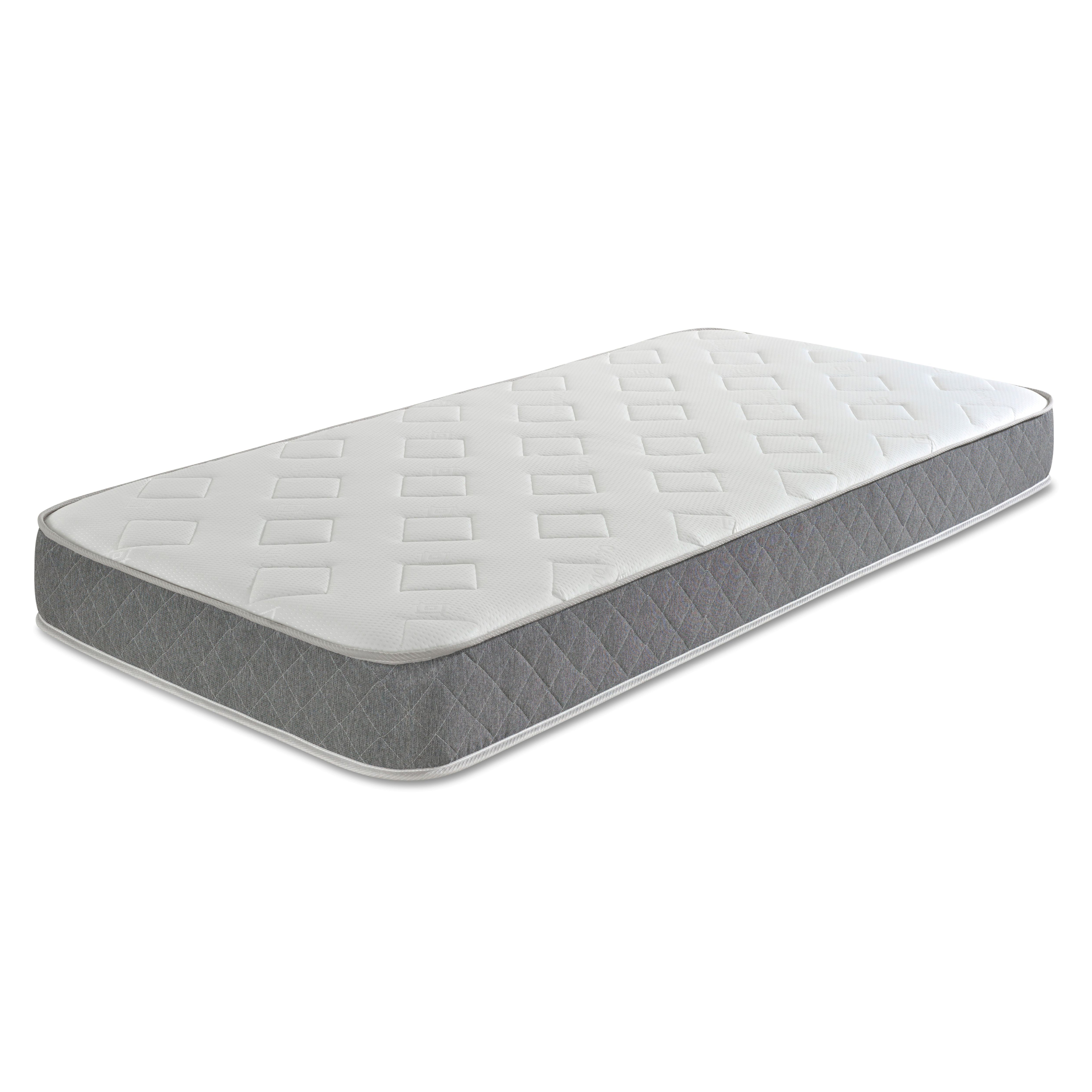 Starlight Beds™ Grey Jump Jack Hybrid Mattress – Cool Touch Memory Foam & Spring Comfort with Diamond Quilted Design
