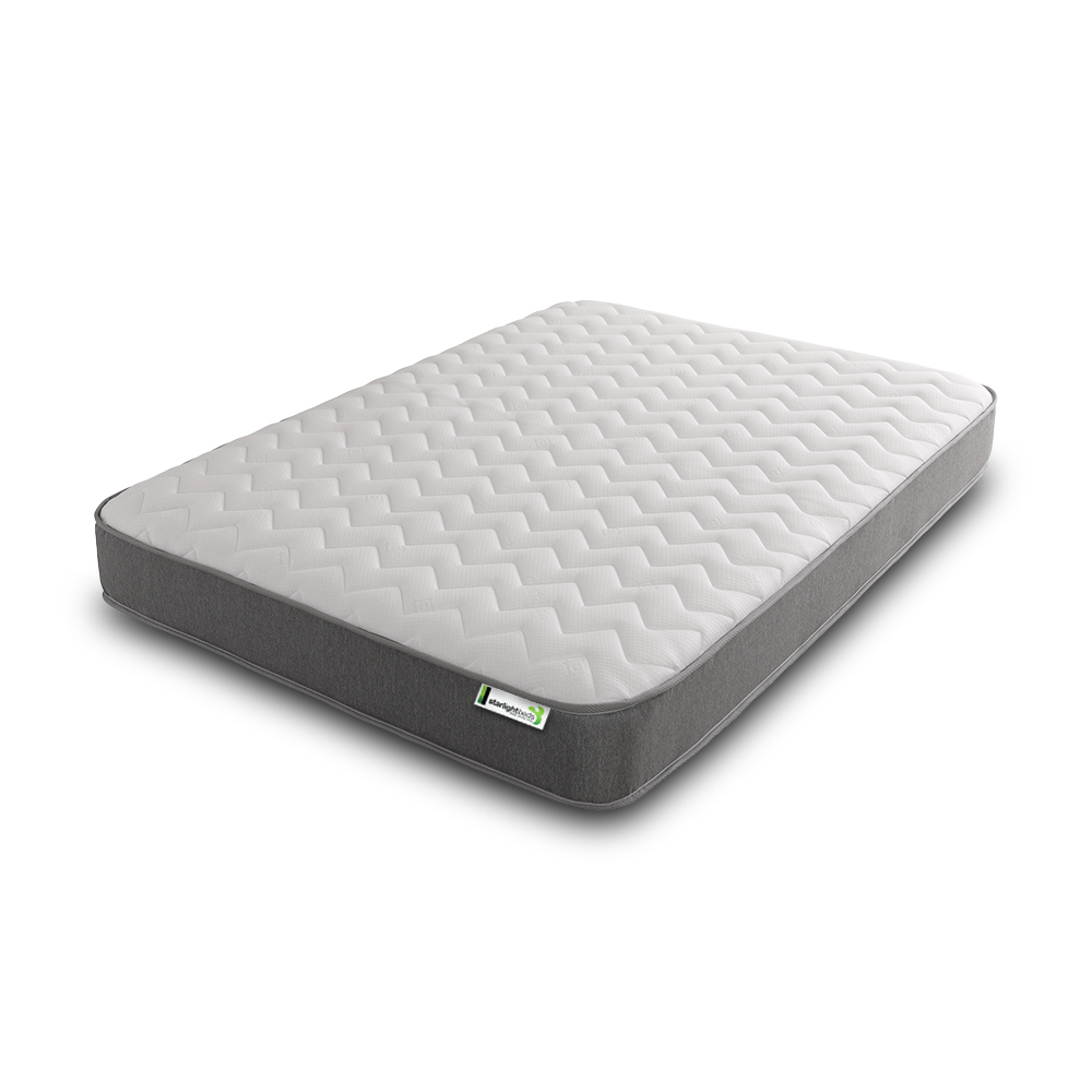 Starlight Beds™ Hydra Grey Zig-Zag Hybrid Mattress – Affordable Memory Foam & Open Coil Spring Comfort