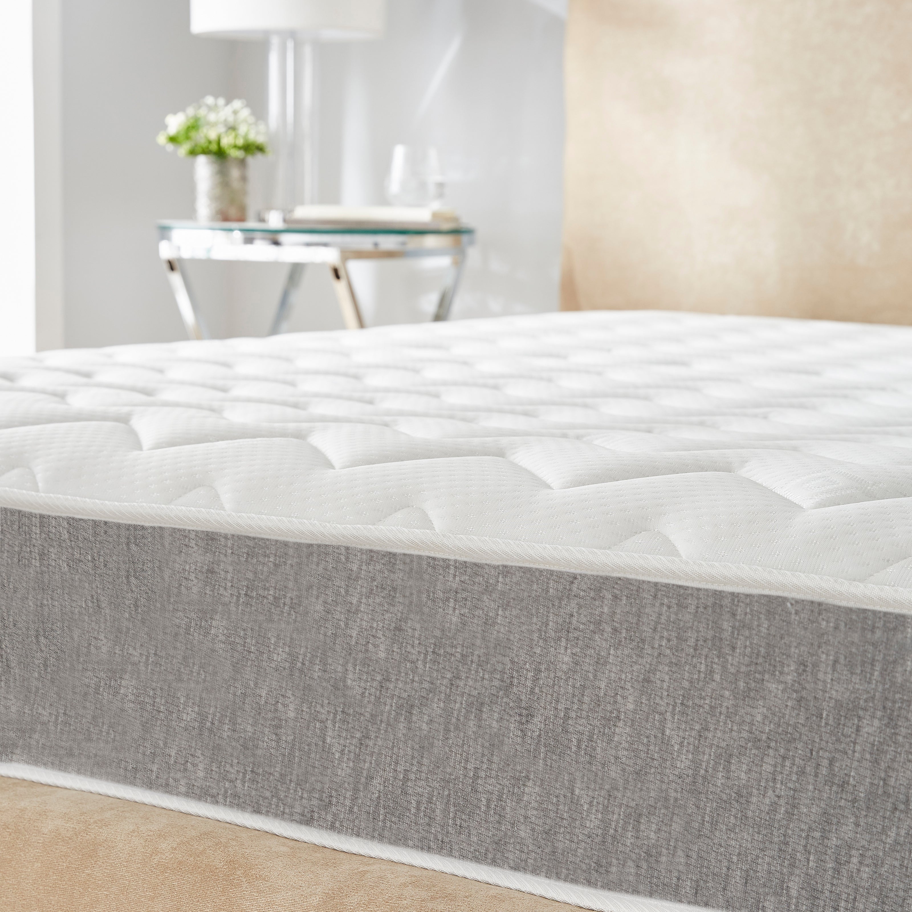 Starlight Beds™ Hydra Grey Zig-Zag Hybrid Mattress – Affordable Memory Foam & Open Coil Spring Comfort