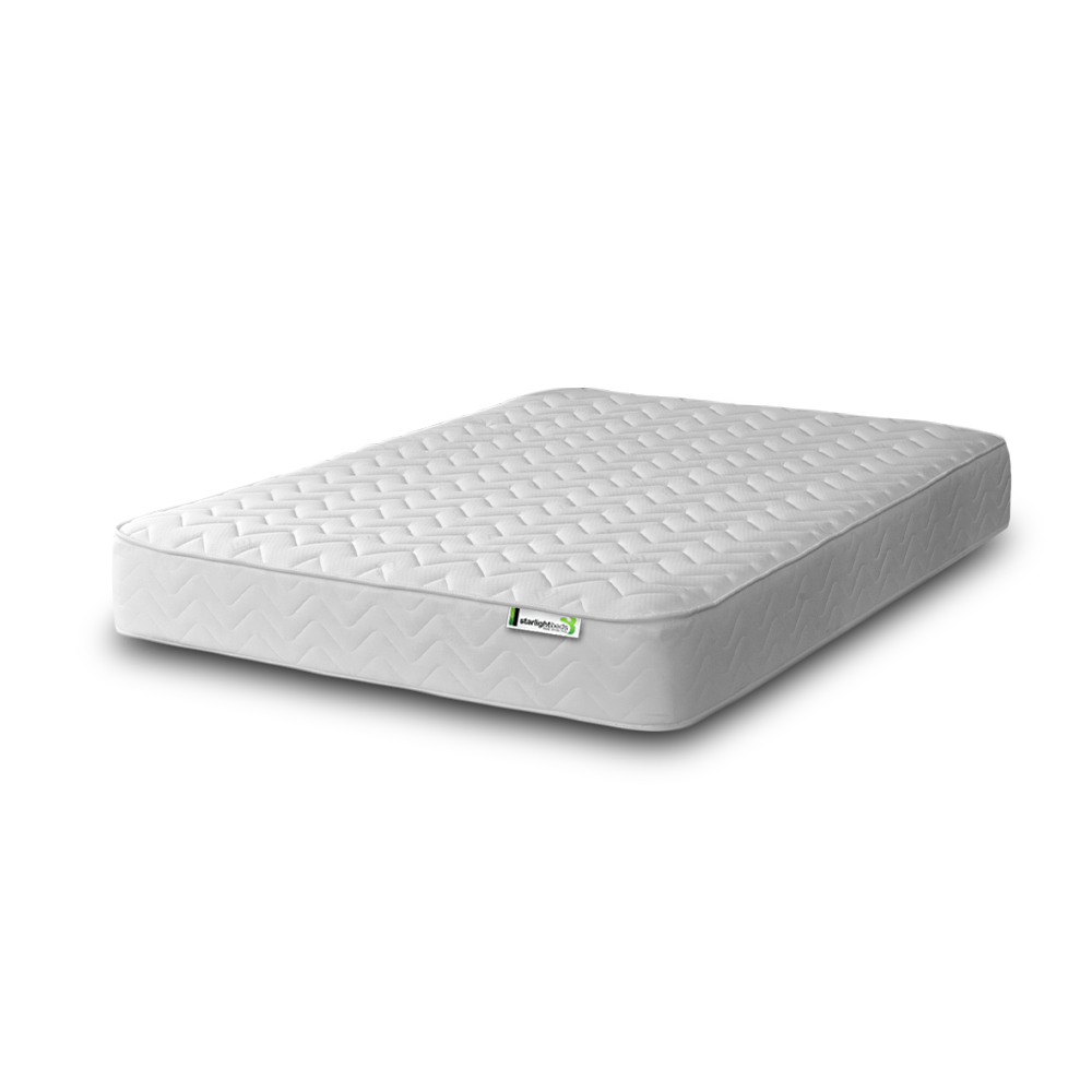 Starlight Beds™ Hydra White Zig-Zag Hybrid Mattress – Affordable Memory Foam & Open Coil Spring Comfort