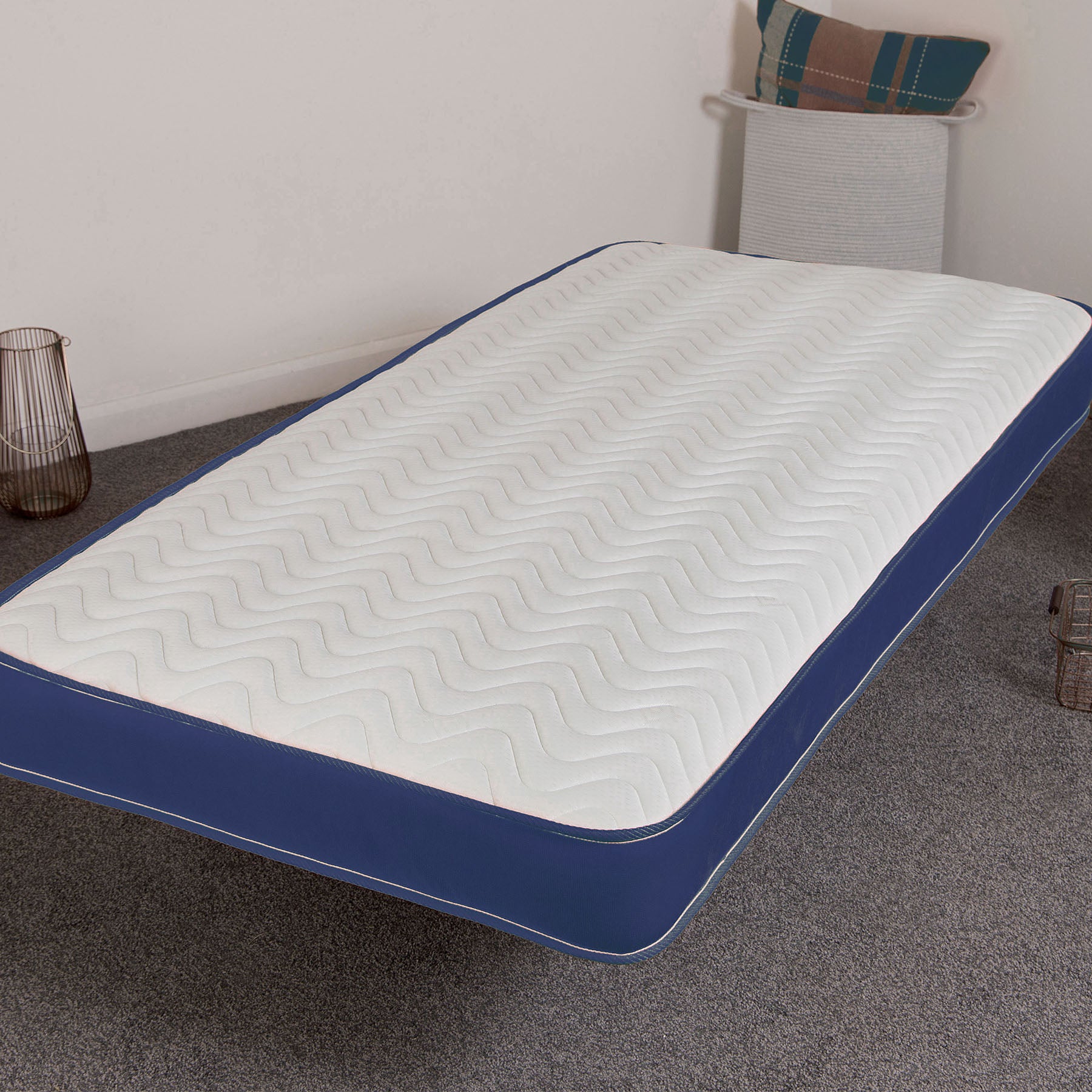 Starlight Beds™ Cool Touch Finish 7" Deep Children's Memory Foam with Spring Blue Border Mattress