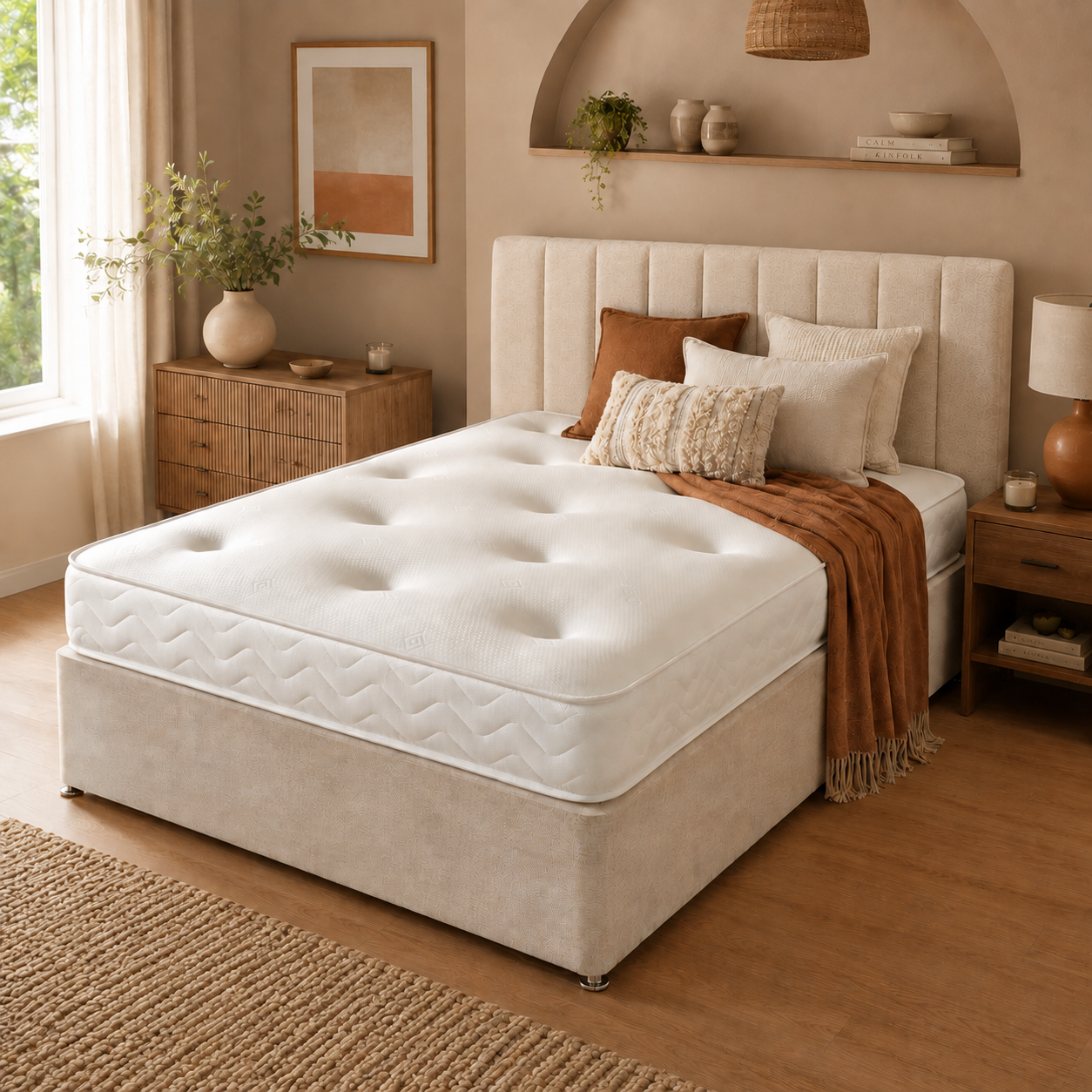 Galaxy Tufted Hybrid Memory Foam and Open Coil Spring Mattress
