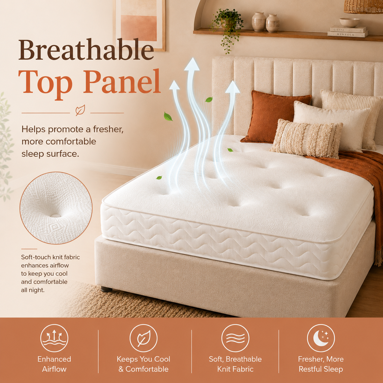 Galaxy Tufted Hybrid Memory Foam and Open Coil Spring Mattress