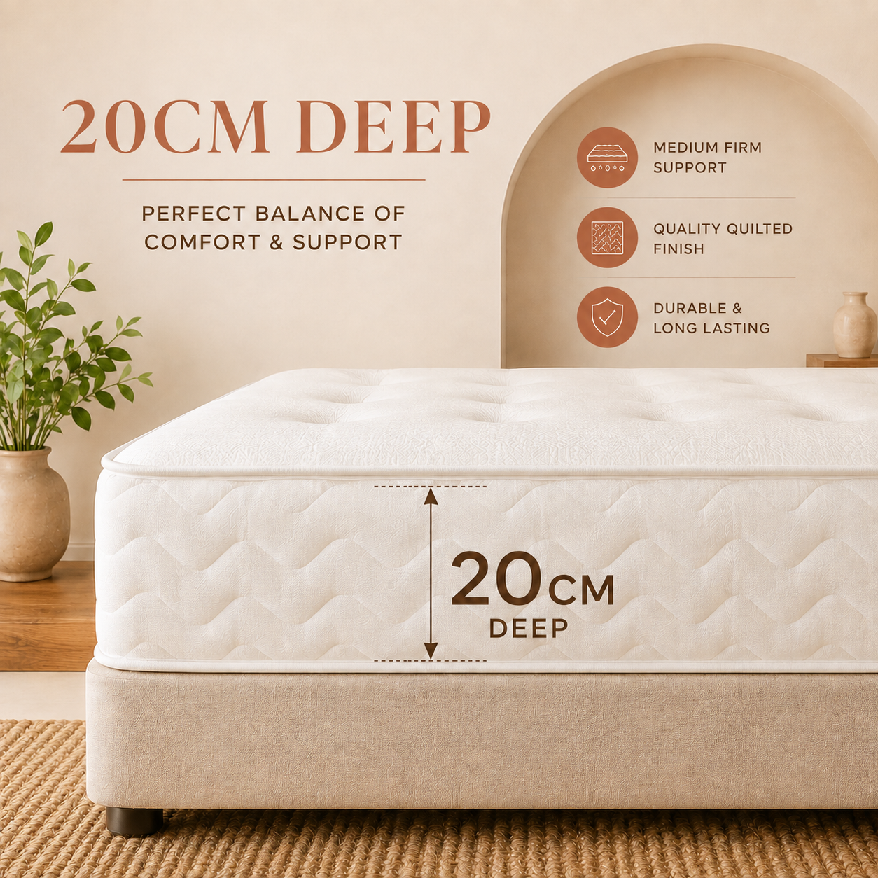 Galaxy Tufted Hybrid Memory Foam and Open Coil Spring Mattress