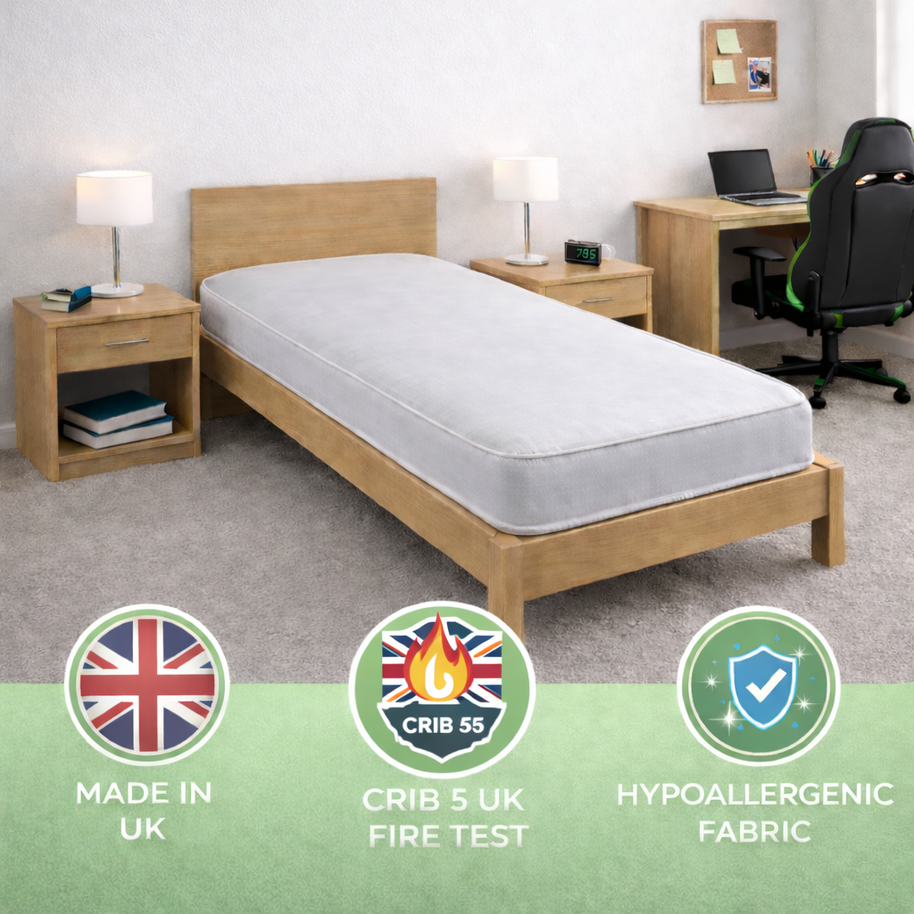 Contract Dual-Sided Memory Foam Open Coil Student Mattress