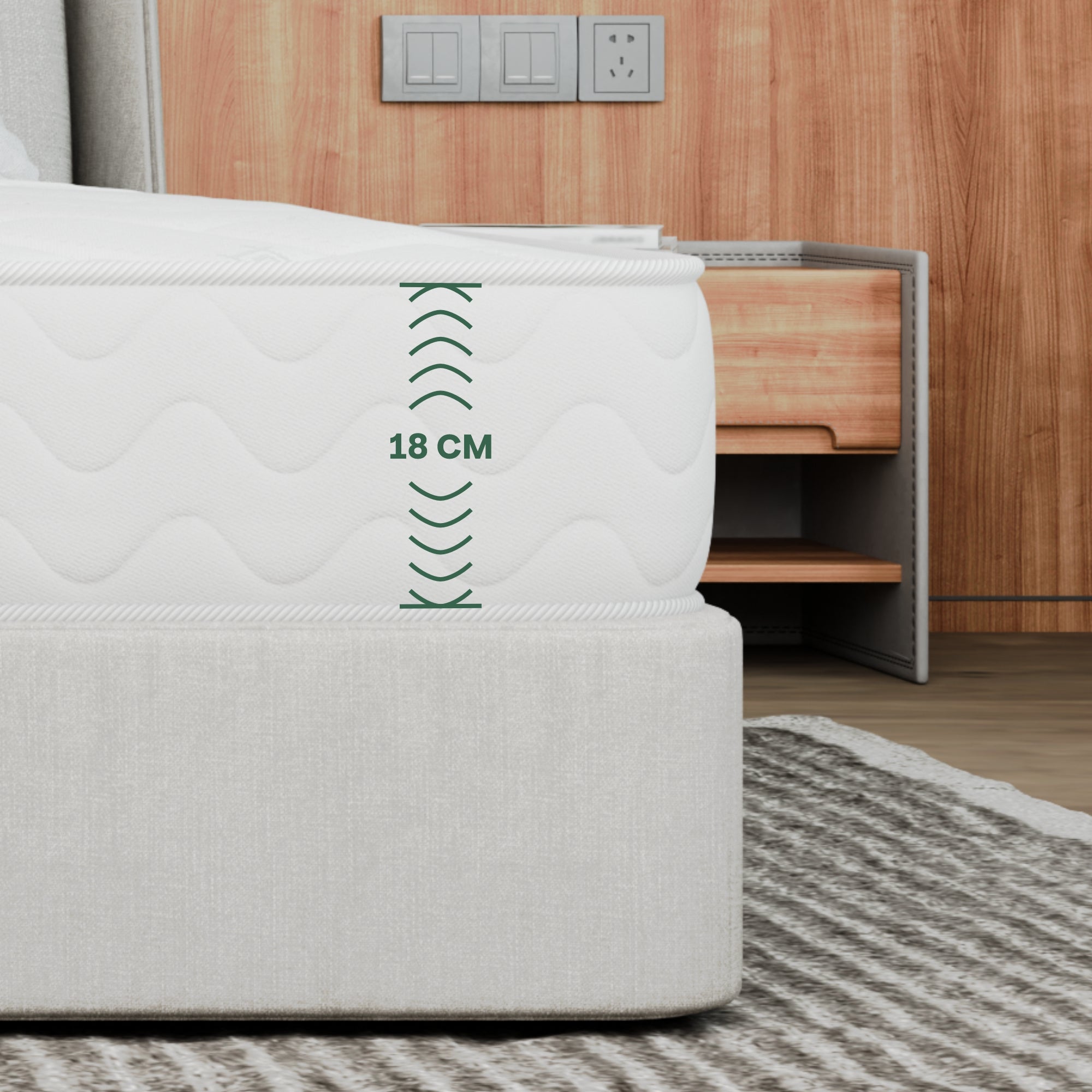 Starlight Beds™ Value Range 7" Deep Deluxe Finish Sleeping Surface Memory Foam with Spring White Mattress