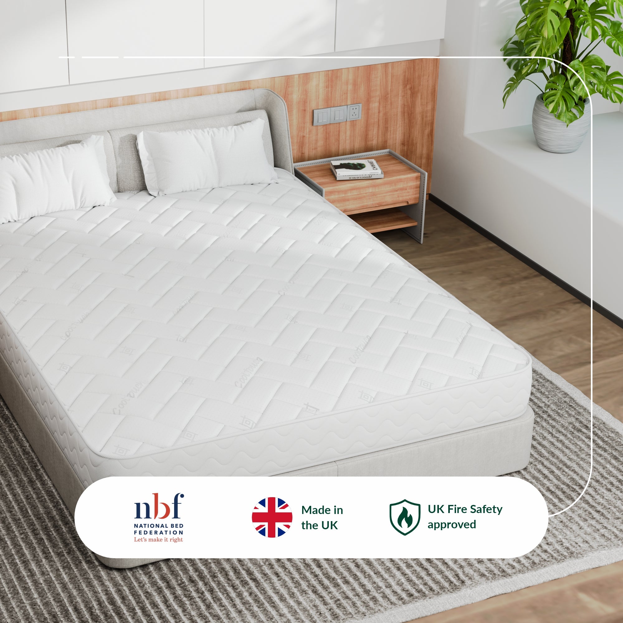 Starlight Beds™ Value Range 7" Deep Deluxe Finish Sleeping Surface Memory Foam with Spring White Mattress