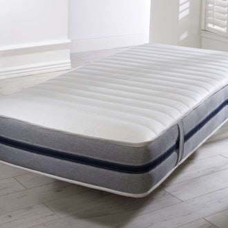 Starlight Beds™ 8" Deep Luxury All-Foam Mattress – Dual-Layer Memory Foam Comfort with Grey Border, Blue Band