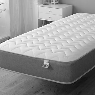 Starlight Beds Grey Zig-Zag Affordable Hybrid Memory foam with Open-coil Spring Mattress