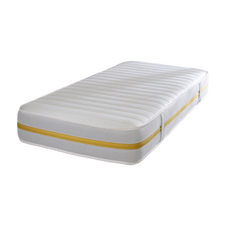 Starlight Beds™ 7" Deep Hybrid Memory Foam & Spring Mattress – Budget-Friendly Comfort. White, Yellow Band Design