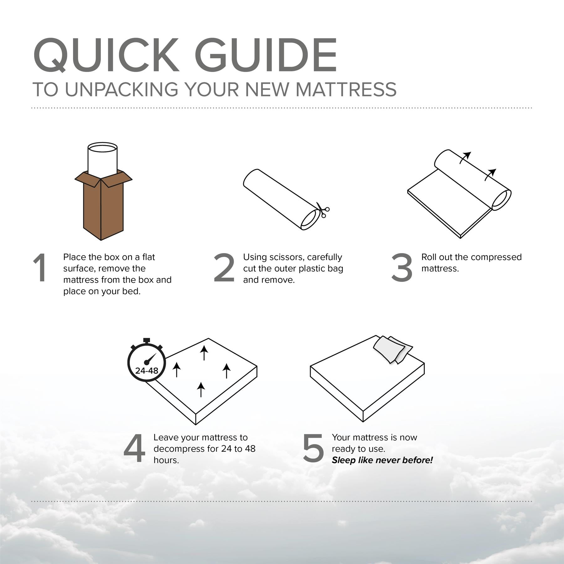Starlight Beds - Grey Memory Foam Hybrid Sprung Open Coil Quilted Mattress
