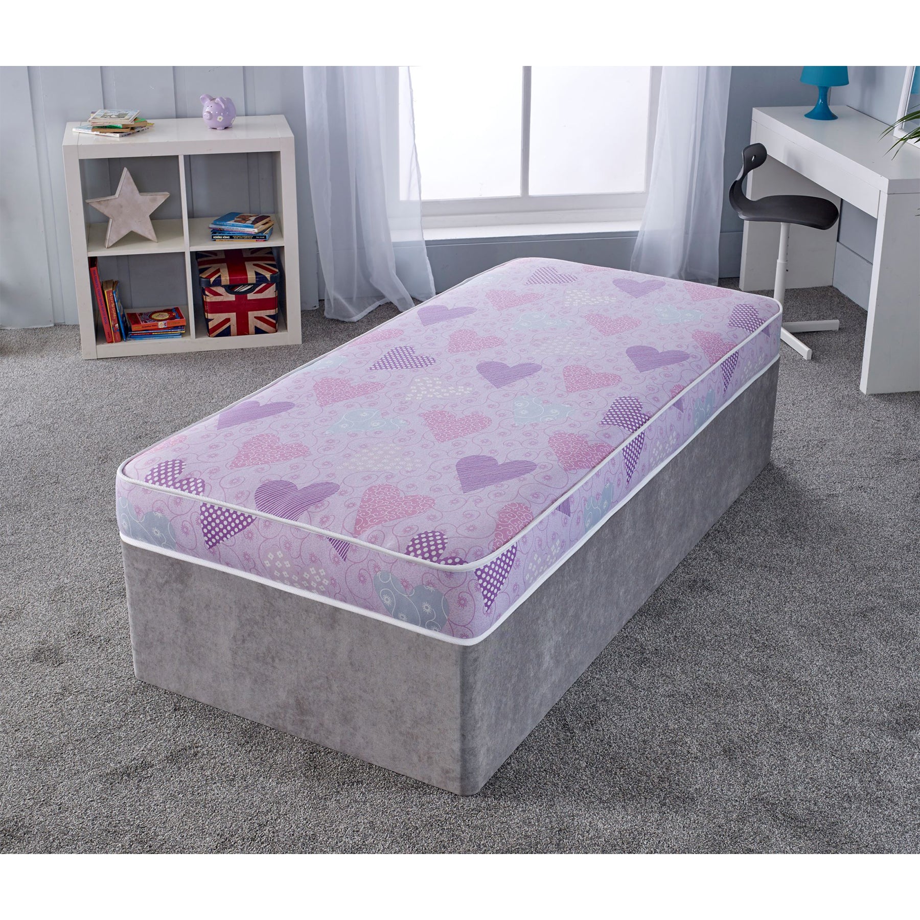 Starlight Beds™ | Children's Pink Hearts Foam Free Comfort Mattress