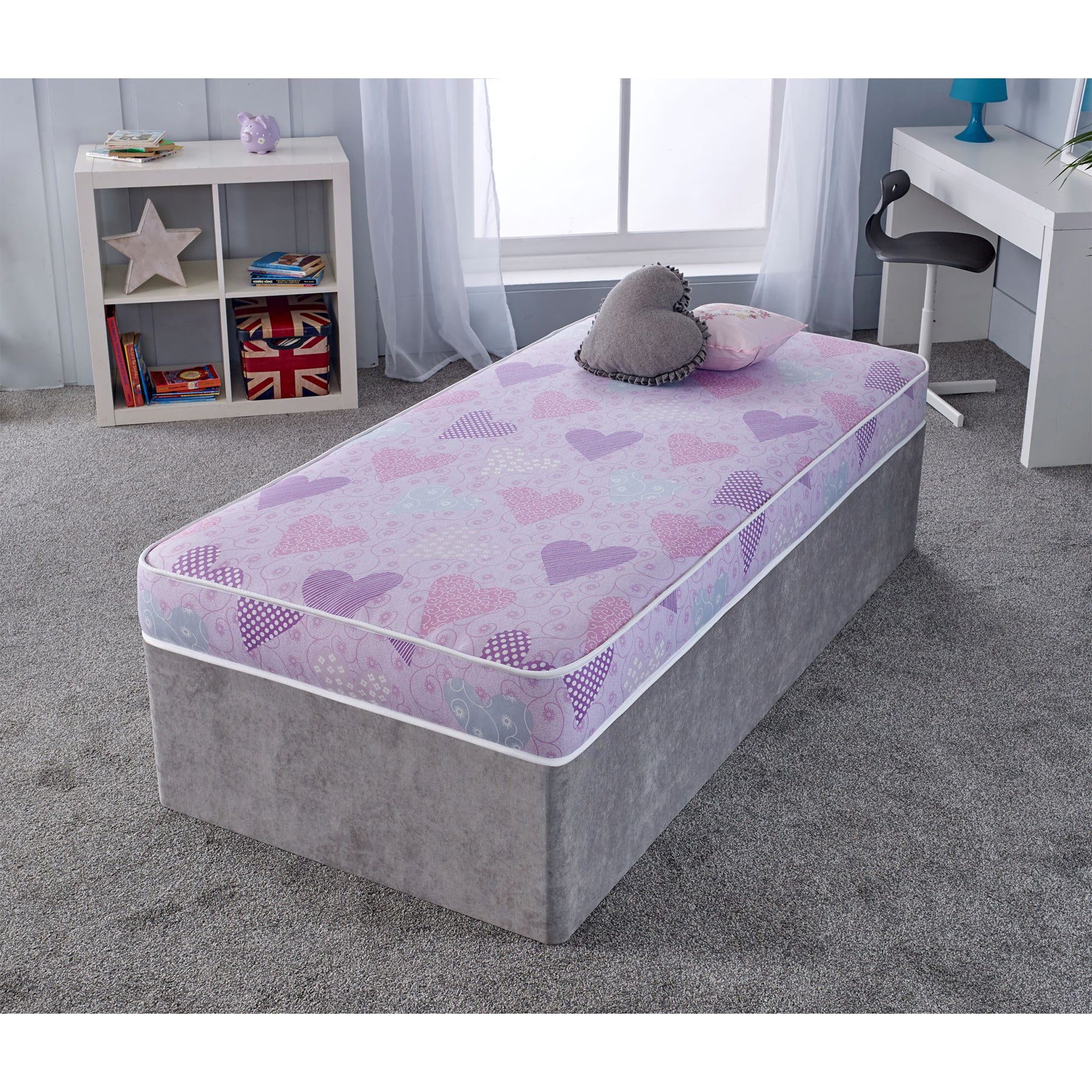 Starlight Beds™ | Children's Pink Hearts Foam Free Comfort Mattress